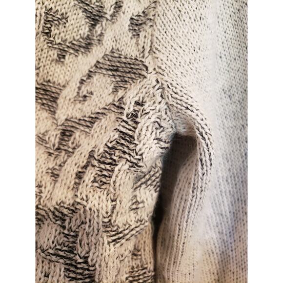 Simply Natural Peru 100% Alpaca Cardigan Sz Medium Open Front Gray Chunky Knit - Picture 9 of 13